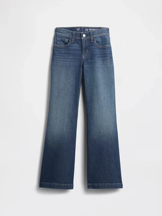 Jeans för barn med låg midja och avslappnad utsvängd passform