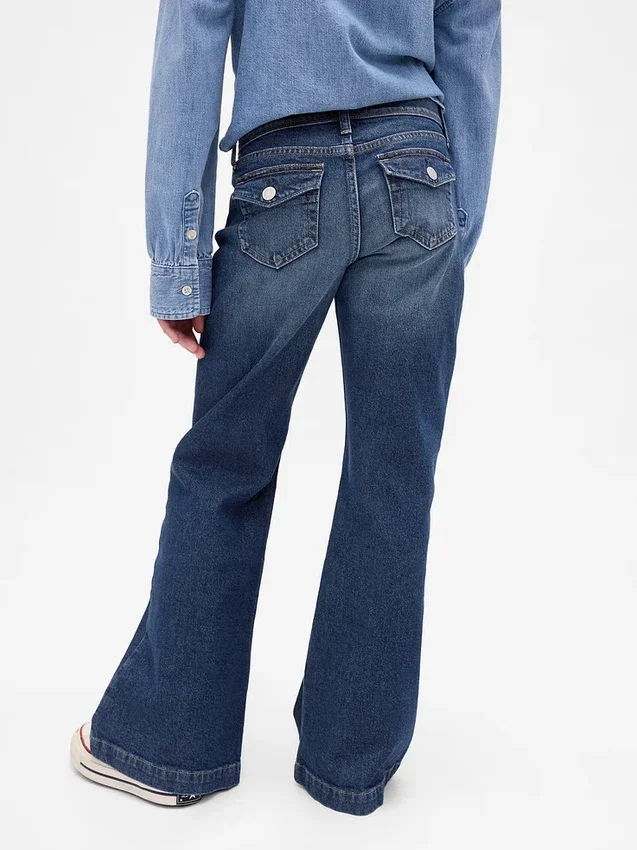 Jeans för barn med låg midja och avslappnad utsvängd passform