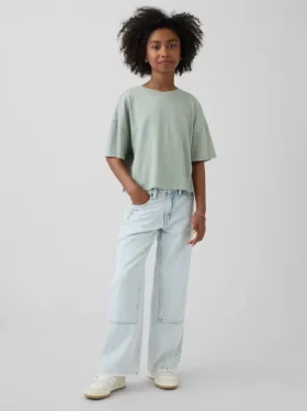 Jeans för barn med låg midja och vid ben