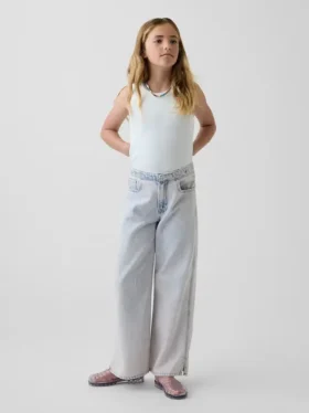 Jeans för barn med låg midja och vid ben