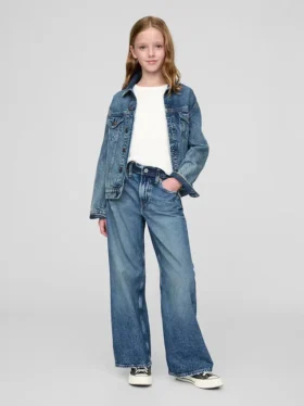 Jeans för barn med låg midja och vid ben