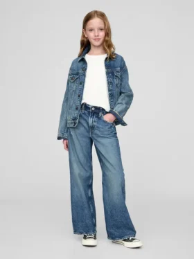 Jeans för barn med låg midja och vid ben