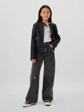 Jeans för barn med låg midja och vid ben