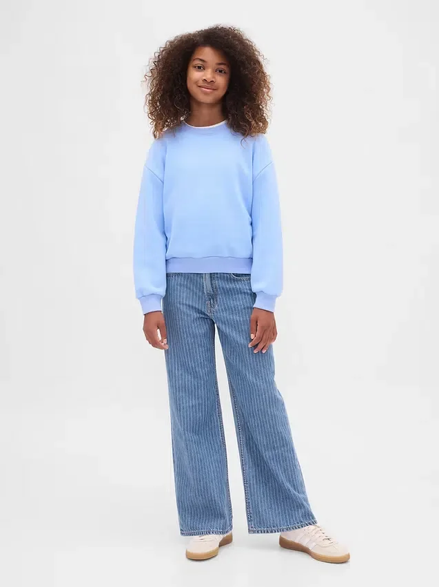 Jeans för barn med låg midja och vid ben