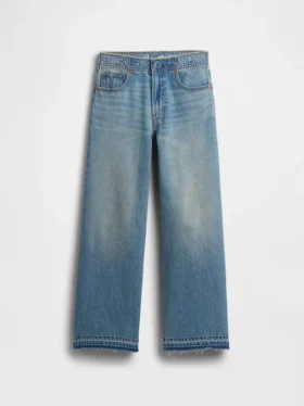 Jeans för barn med låg midja och vid ben