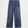 Jeans för barn med låg midja och vid ben