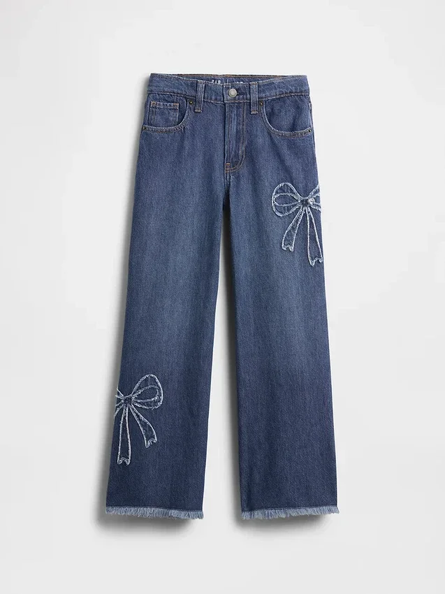 Jeans för barn med låg midja och vid ben