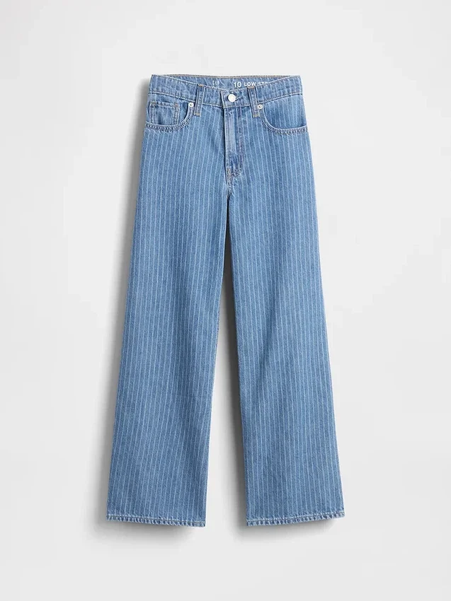 Jeans för barn med låg midja och vid ben