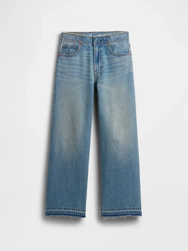 Jeans för barn med låg midja och vid ben