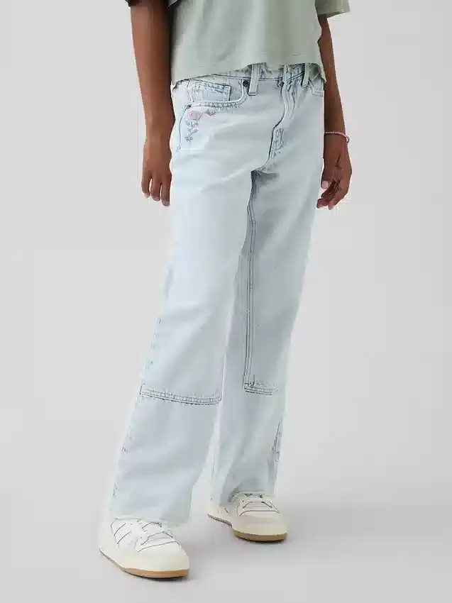 Jeans för barn med låg midja och vid ben