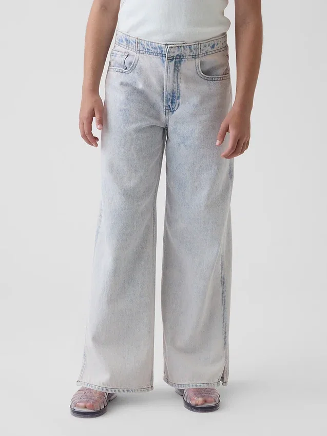 Jeans för barn med låg midja och vid ben