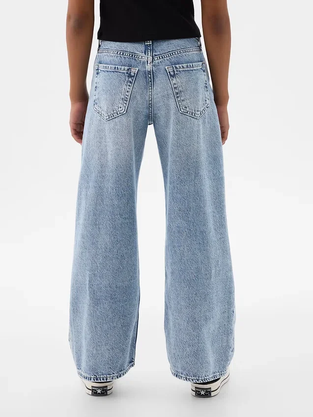 Jeans för barn med låg midja och vid ben