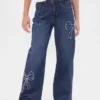 Jeans för barn med låg midja och vid ben