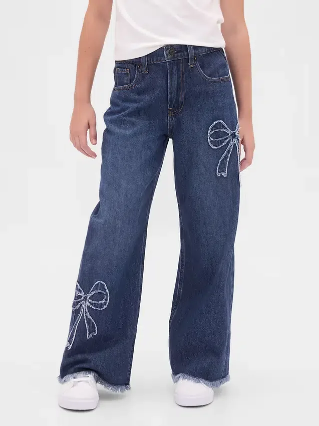 Jeans för barn med låg midja och vid ben