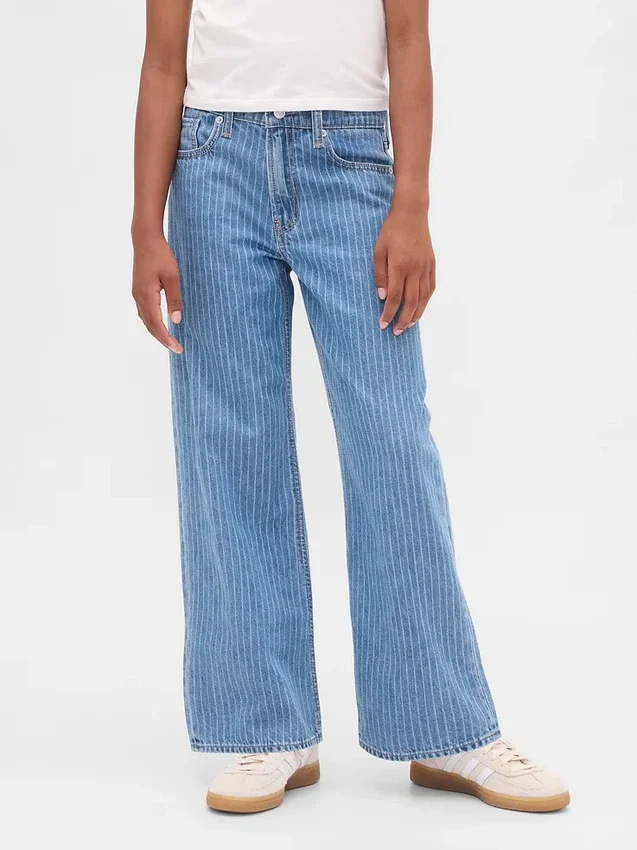 Jeans för barn med låg midja och vid ben