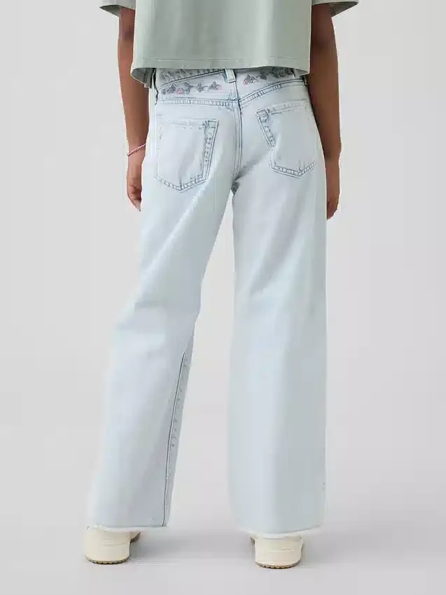 Jeans för barn med låg midja och vid ben
