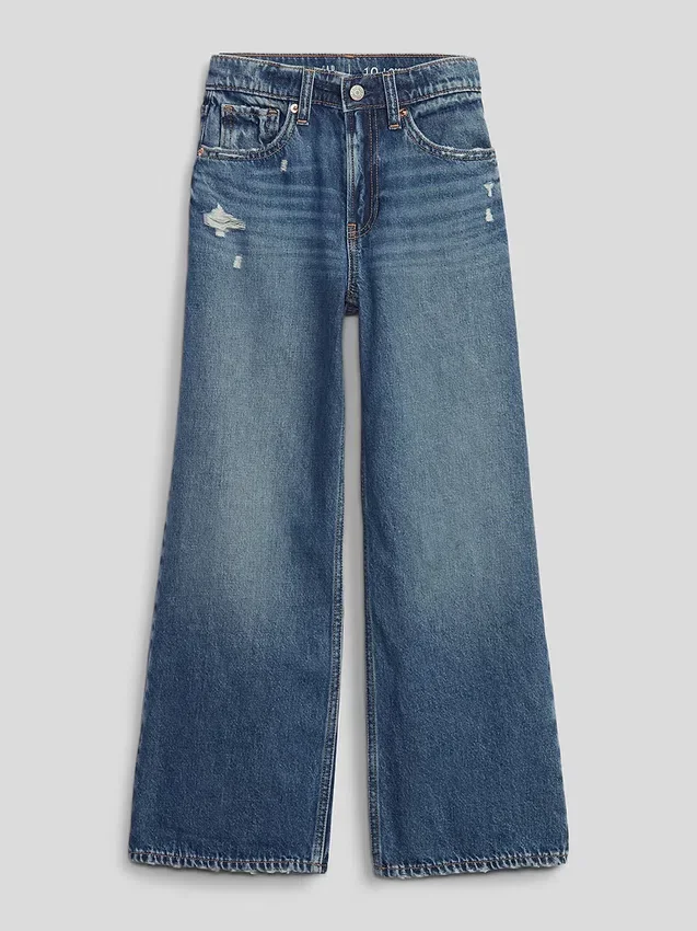 Jeans för barn med låg midja och vid ben