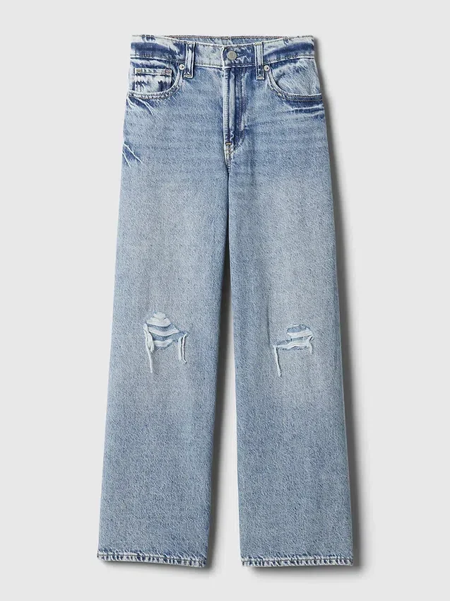 Jeans för barn med låg midja och vid ben