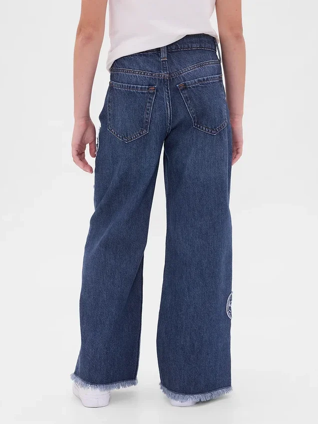 Jeans för barn med låg midja och vid ben