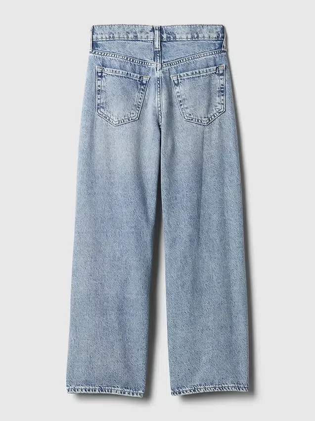 Jeans för barn med låg midja och vid ben