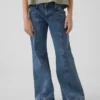 Jeans för barn med låg midja, sömmar och avslappnad flare-passform