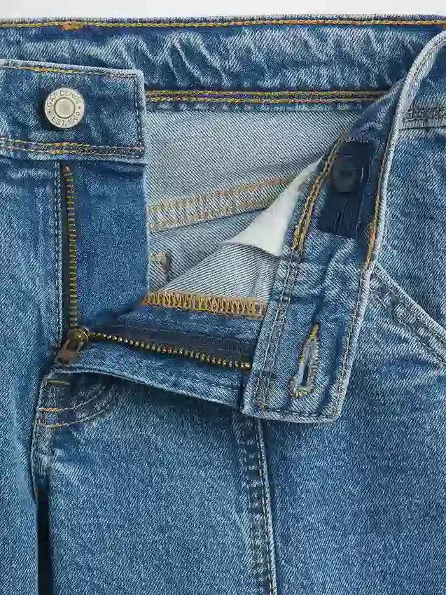 Jeans för barn med låg midja, sömmar och avslappnad flare-passform