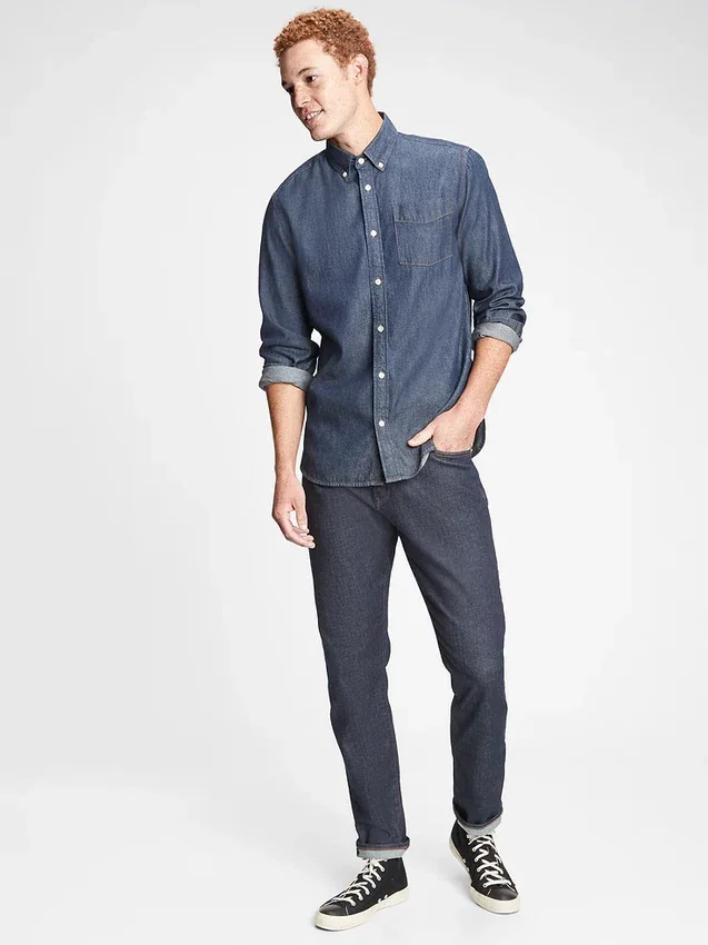 Jeans med atletisk, avsmalnande passform
