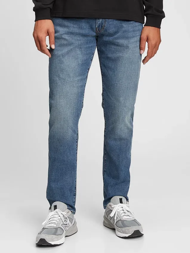 Jeans med atletisk, avsmalnande passform