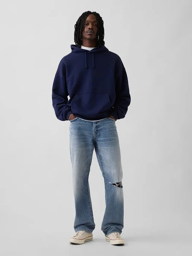 Jeans med avslappnad rak passform