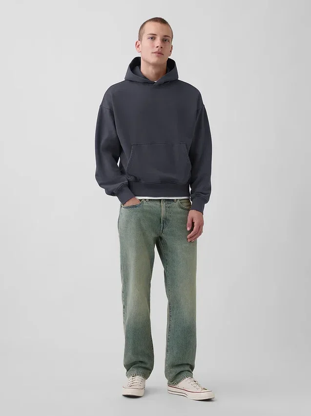 Jeans med avslappnad rak passform