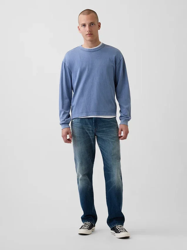 Jeans med avslappnad rak passform