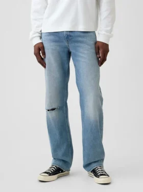 Jeans med avslappnad rak passform