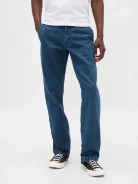 Jeans med avslappnad rak passform