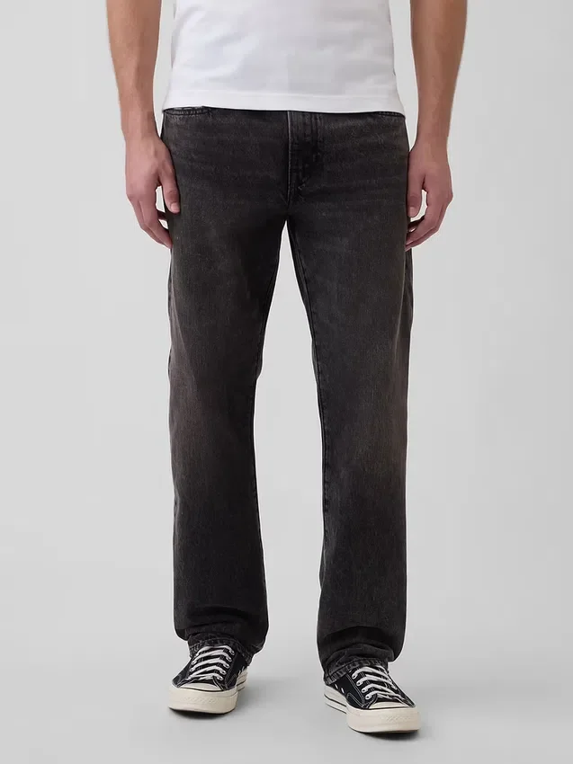 Jeans med avslappnad rak passform