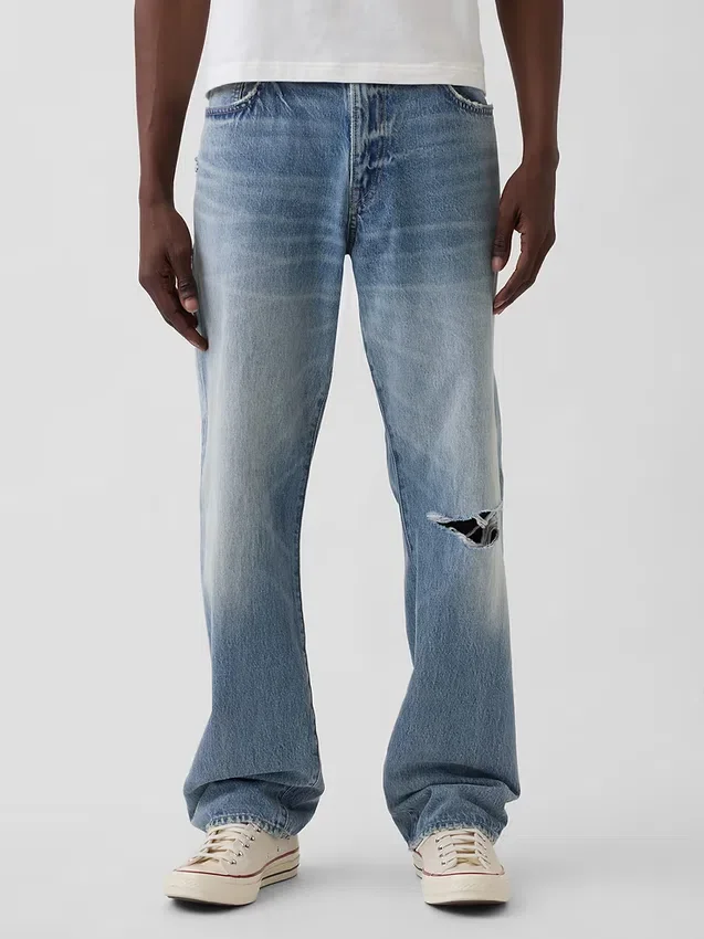 Jeans med avslappnad rak passform
