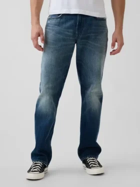 Jeans med avslappnad rak passform