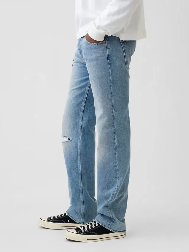 Jeans med avslappnad rak passform