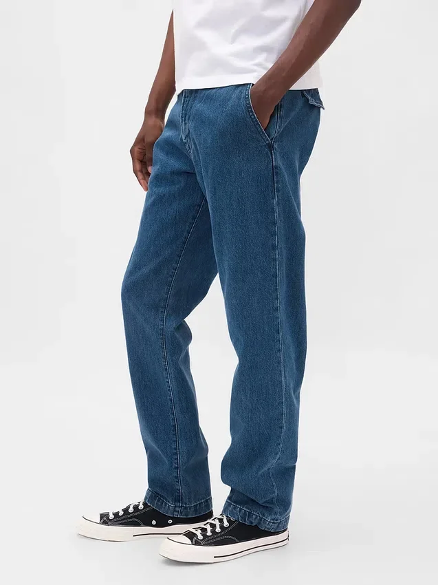 Jeans med avslappnad rak passform