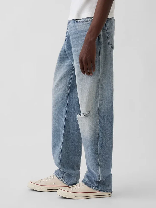 Jeans med avslappnad rak passform
