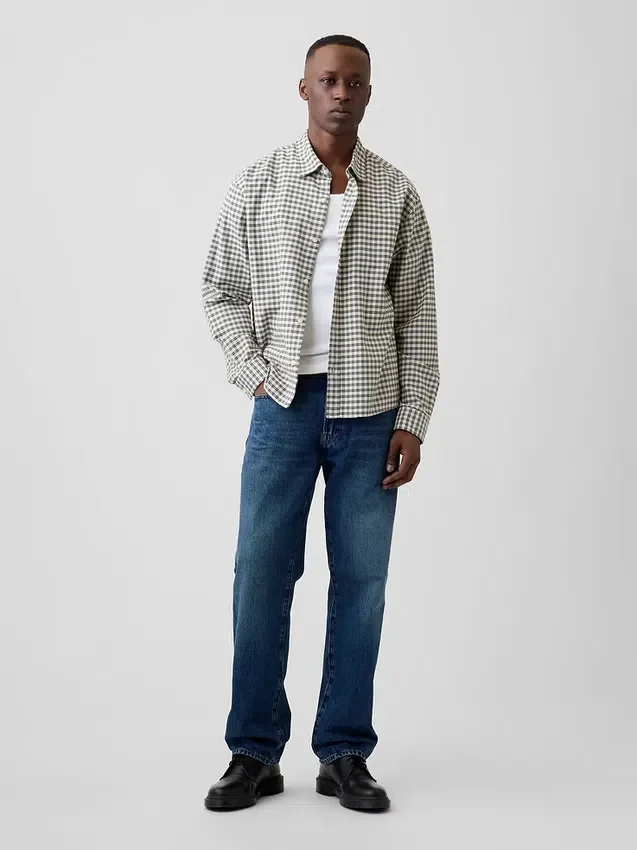 Jeans med avslappnad rak passform