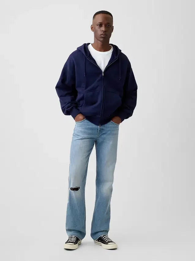 Jeans med avslappnad rak passform