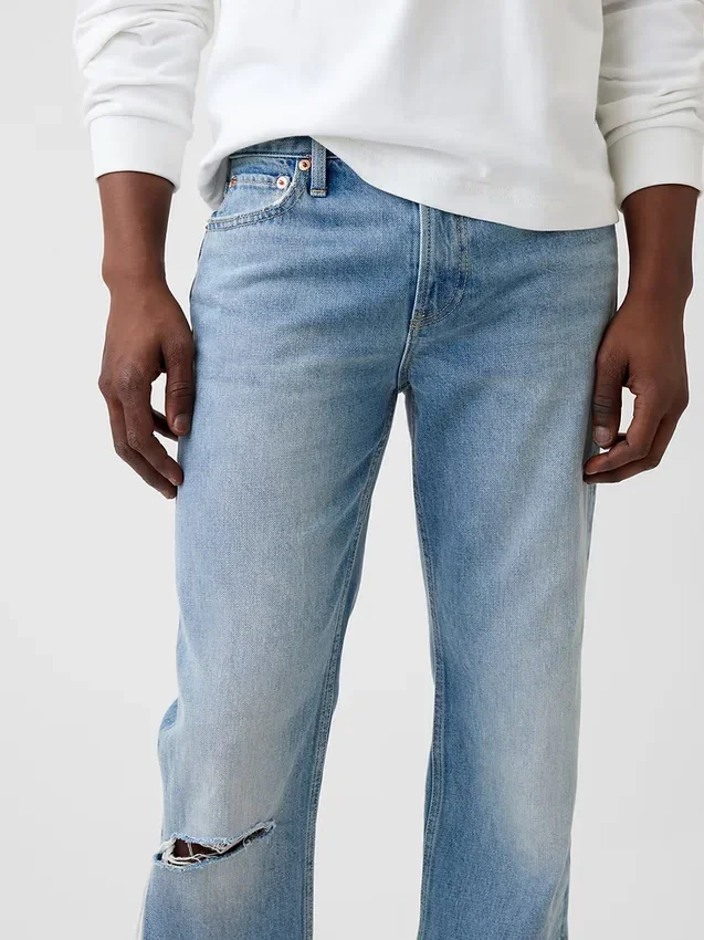 Jeans med avslappnad rak passform