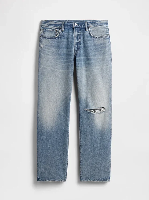 Jeans med avslappnad rak passform