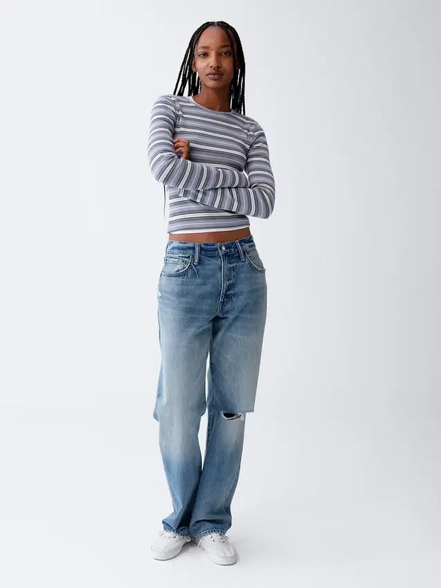 Jeans med avslappnad rak passform
