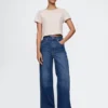 Jeans med extra hög midja och vida ben