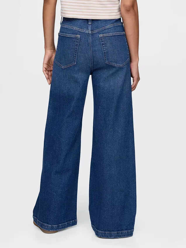 Jeans med extra hög midja och vida ben