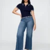 Jeans med extra hög midja och vida ben