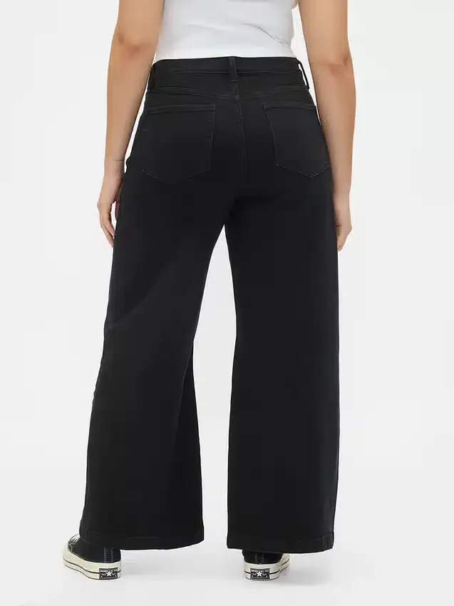 Jeans med extra hög midja och vida ben