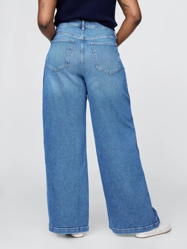 Jeans med extra hög midja och vida ben