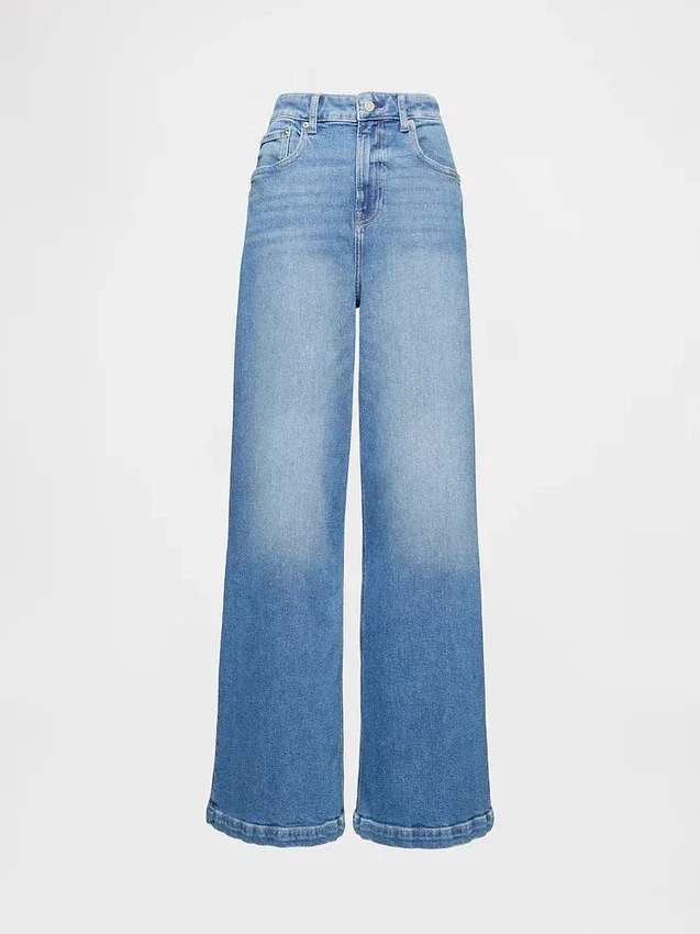 Jeans med extra hög midja och vida ben